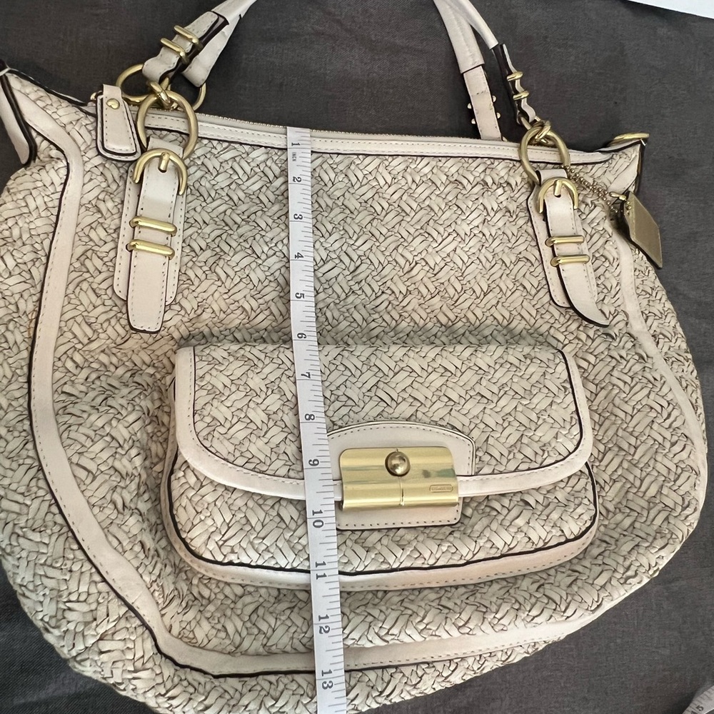 Coach Cream Woven Handbag - Picture 14 of 16